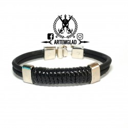 Pulsera de piel negra