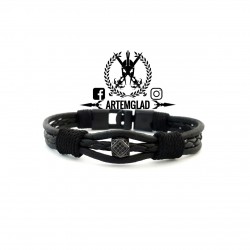 Pulsera de piel con zirconia